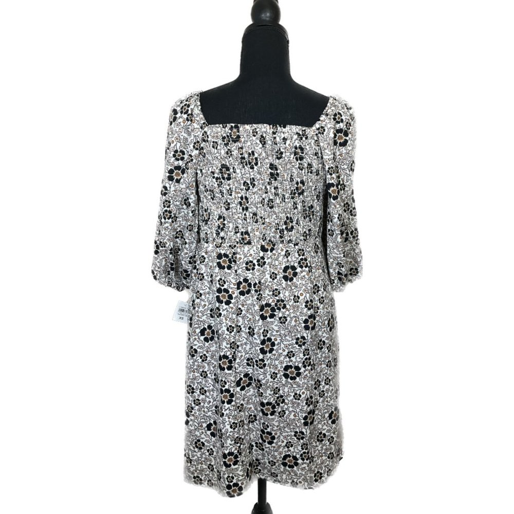 NWT Women's Bar III Puff Sleeve Mini Linen White Dress  Size : XS